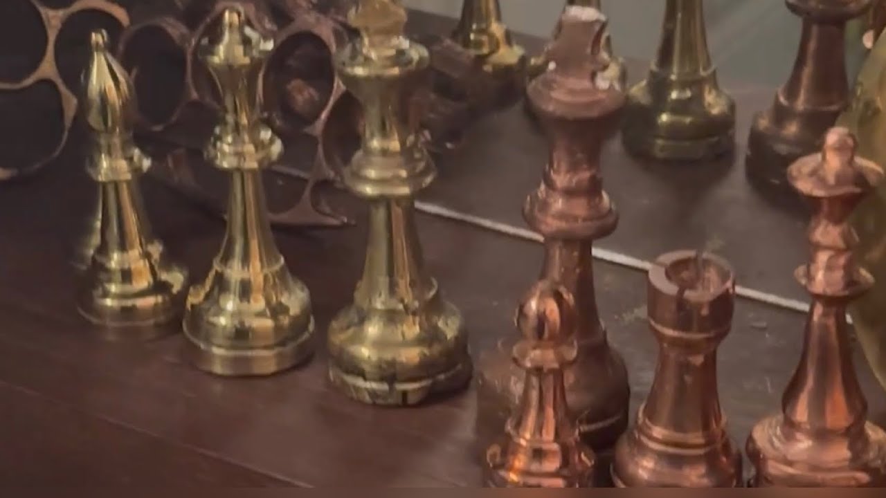Sand casting several chess pieces!