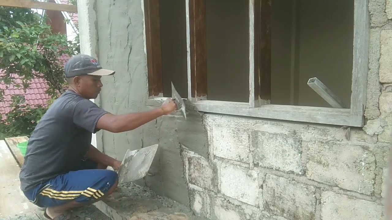 Cara plester dinding batako cepat dan rapi