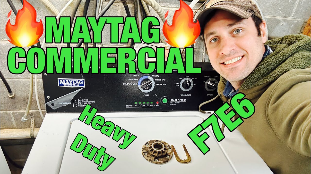Почему эта коммерческая стиральная машина Maytag не вращается и не бросает белье, код F7E6 | MVWP...