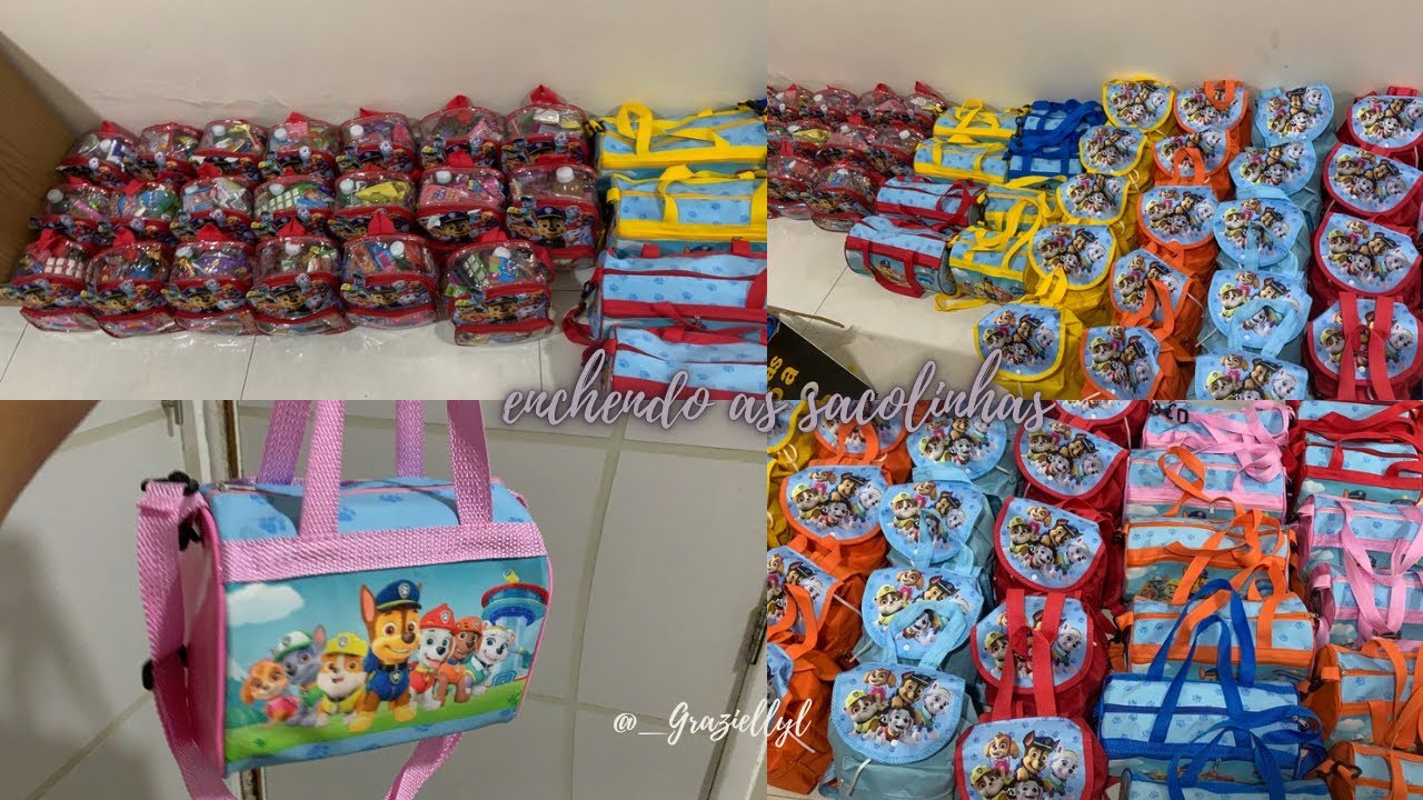 ENCHENDO AS SACOLINHAS PERSONALIZADAS | Festa Patrulha Canina 3 anos