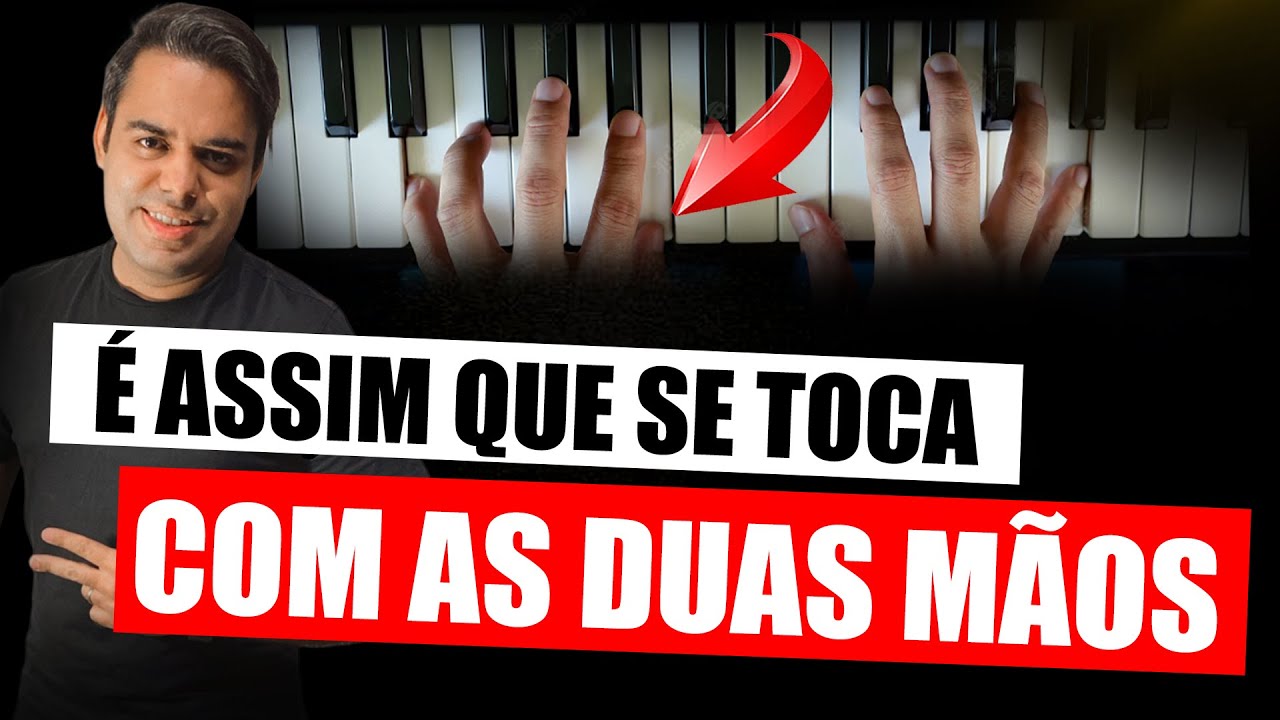 Aprenda a tocar com as DUAS MÃOS de forma correta no TECLADO (aula de teclado)