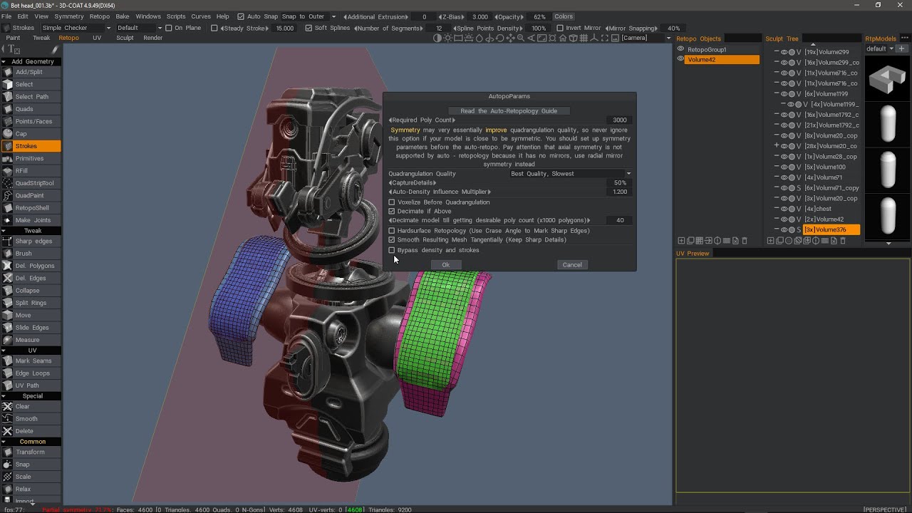 Auto Retopo Efficiency Improvement