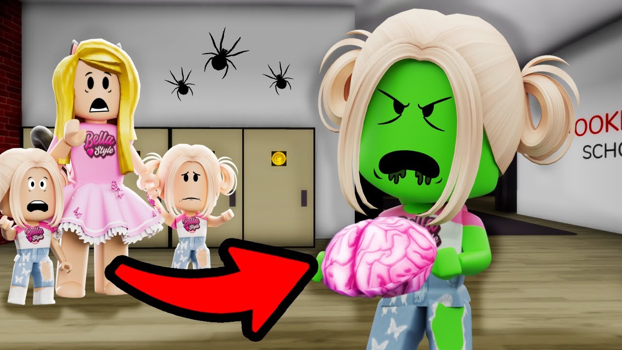 Trojaczka ZAMIENIA SIĘ w ZOMBIE...🧟&zwj;♀️ STRASZYW&Oacute;WKA #5 (Roblox Brookhaven)