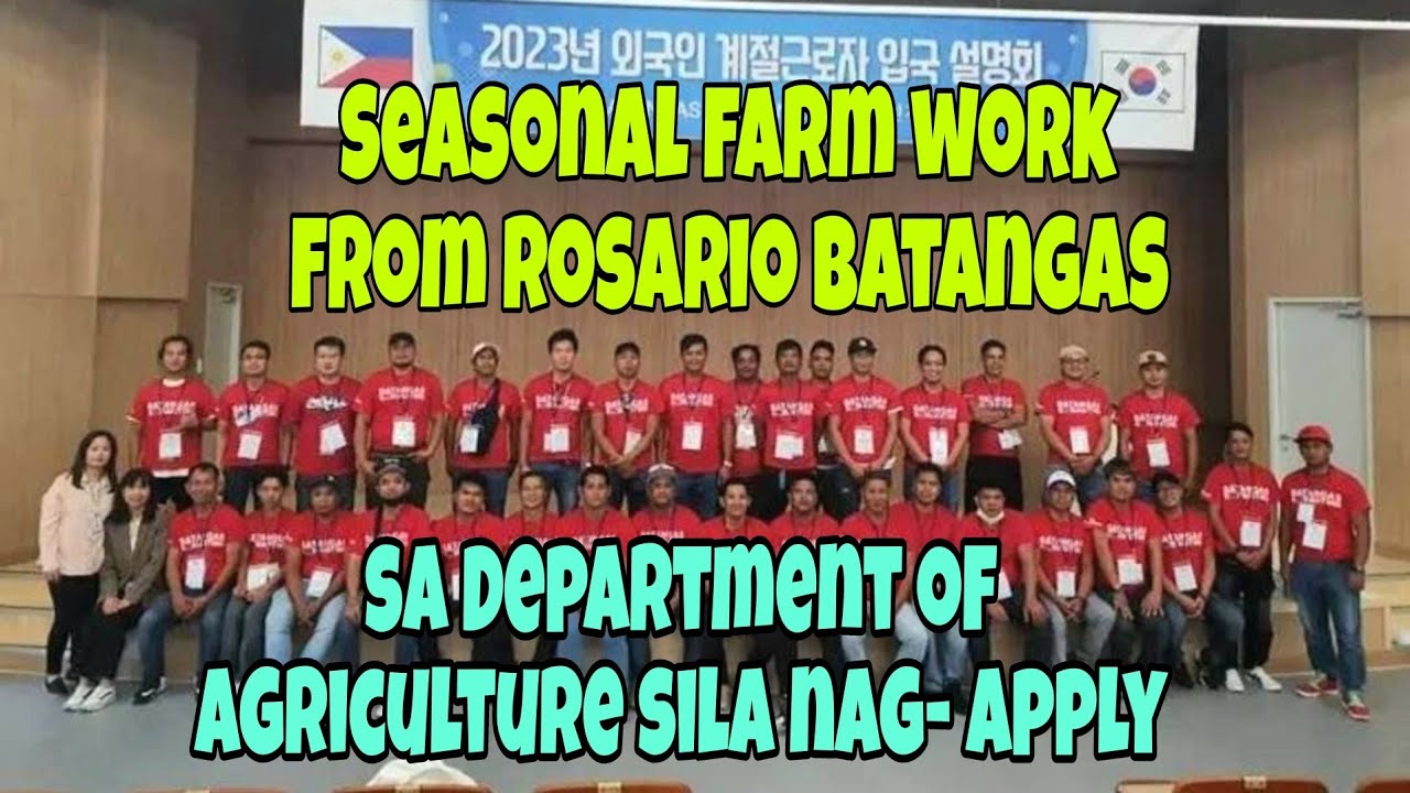 Seasonal farm worker from Department of agriculture Batangas