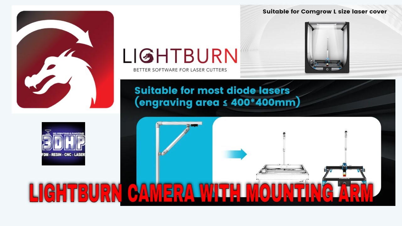 Lightburn Camera with Mounting Arm | Fits Most Diode Lasers #3dhp