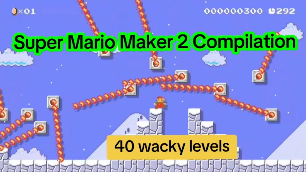 Super Mario Maker 2 SMM2 Level Compilation - 40 Wacky Levels - Kaizo Lite