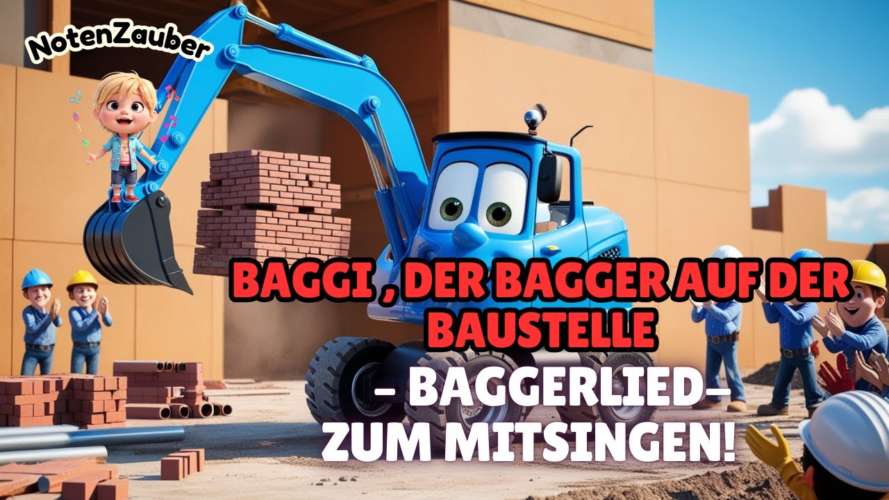 Baggi, der Bagger Auf der Baustelle  |  Kinderlied zum Mitsingen | Baggerlied | Kinderlied