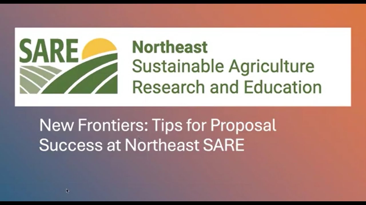 New Frontiers - Tips for Proposal Success at Northeast SARE