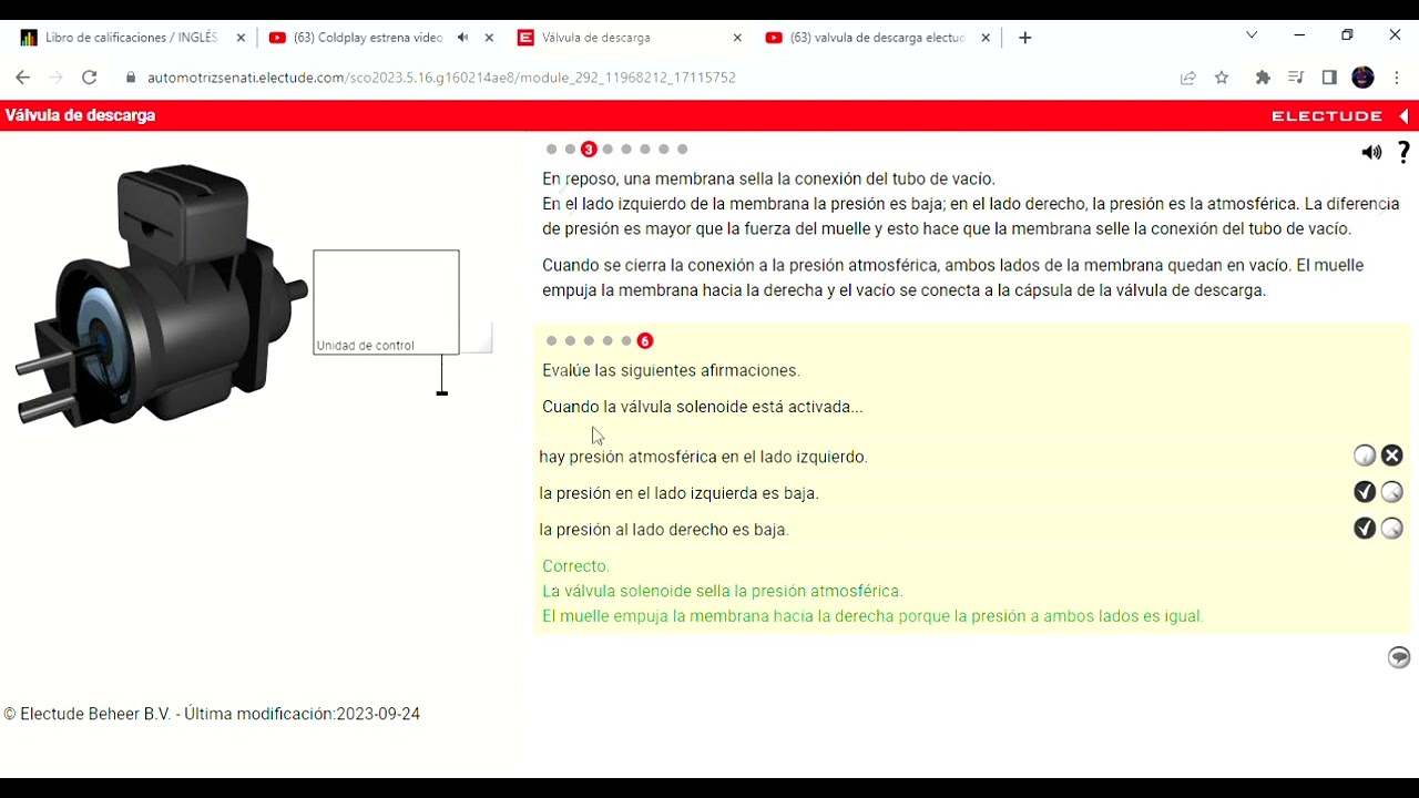 valvula de descarga electude