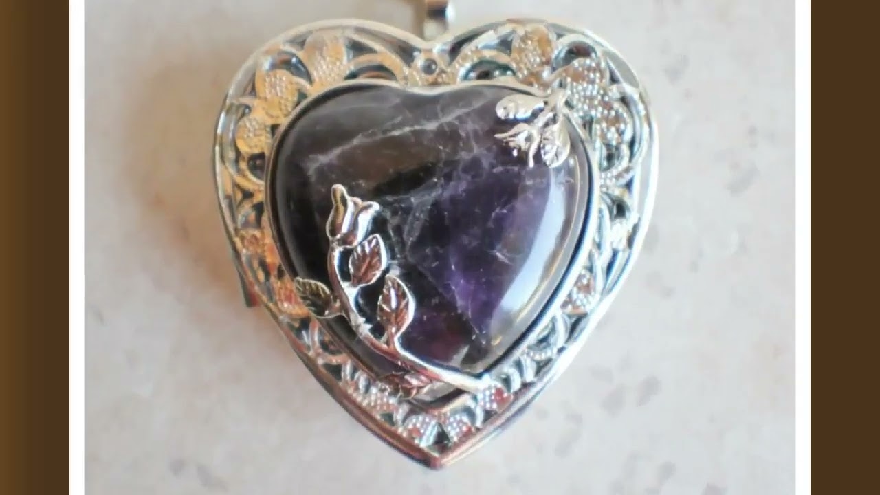 Amethyst Quartz Music Box Locket