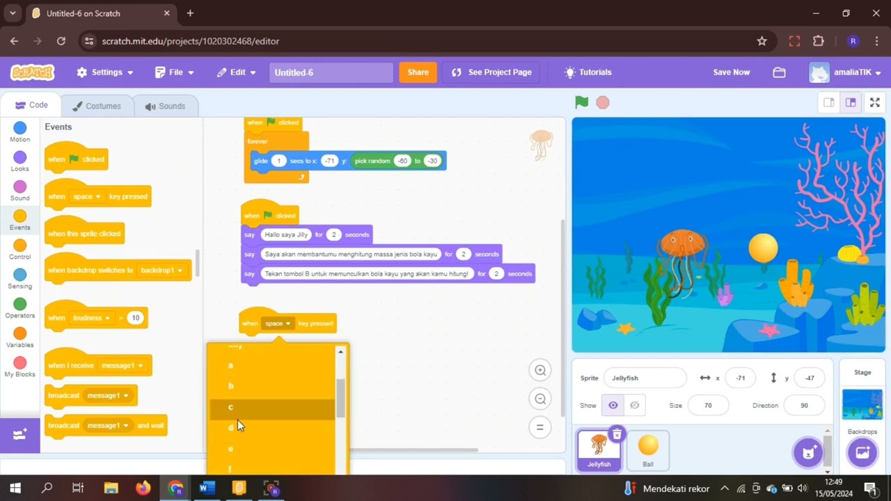Membuat perhitungan massa jenis dengan SCRATCH