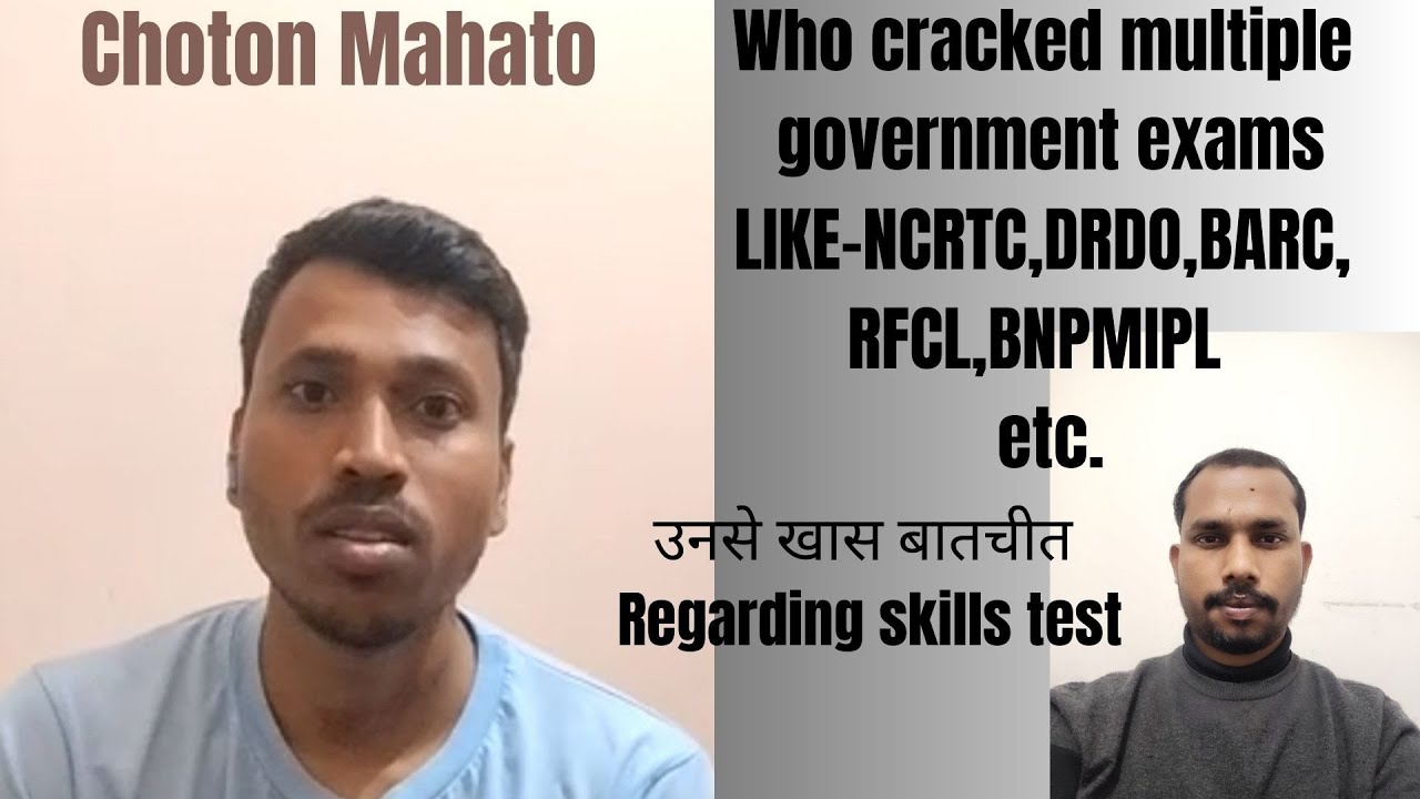 Skill test information regarding ITI government jobs, Choton Mahato who cracked multiple exams 