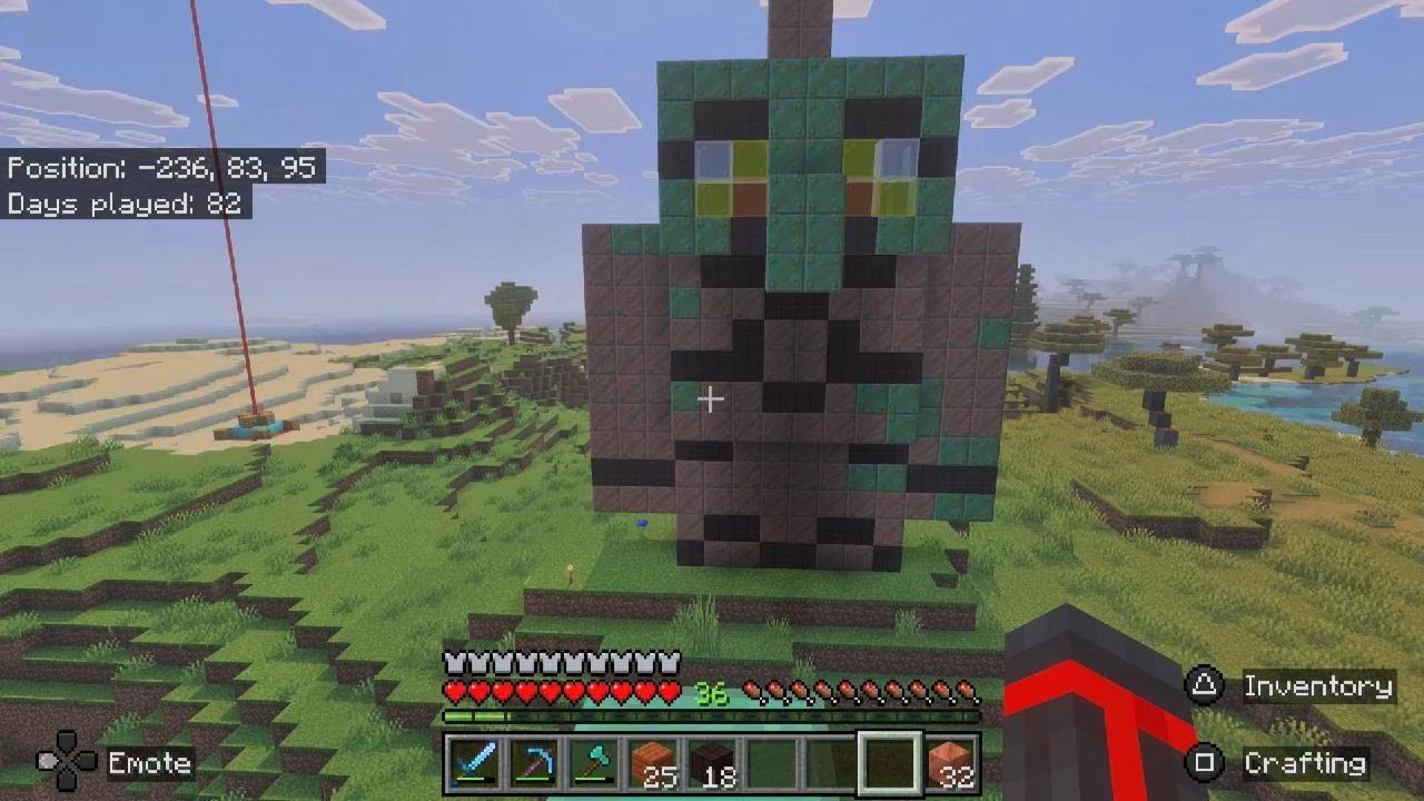 Watching Minecraft giant Copper golem statue Oxidize under 950 tick speed