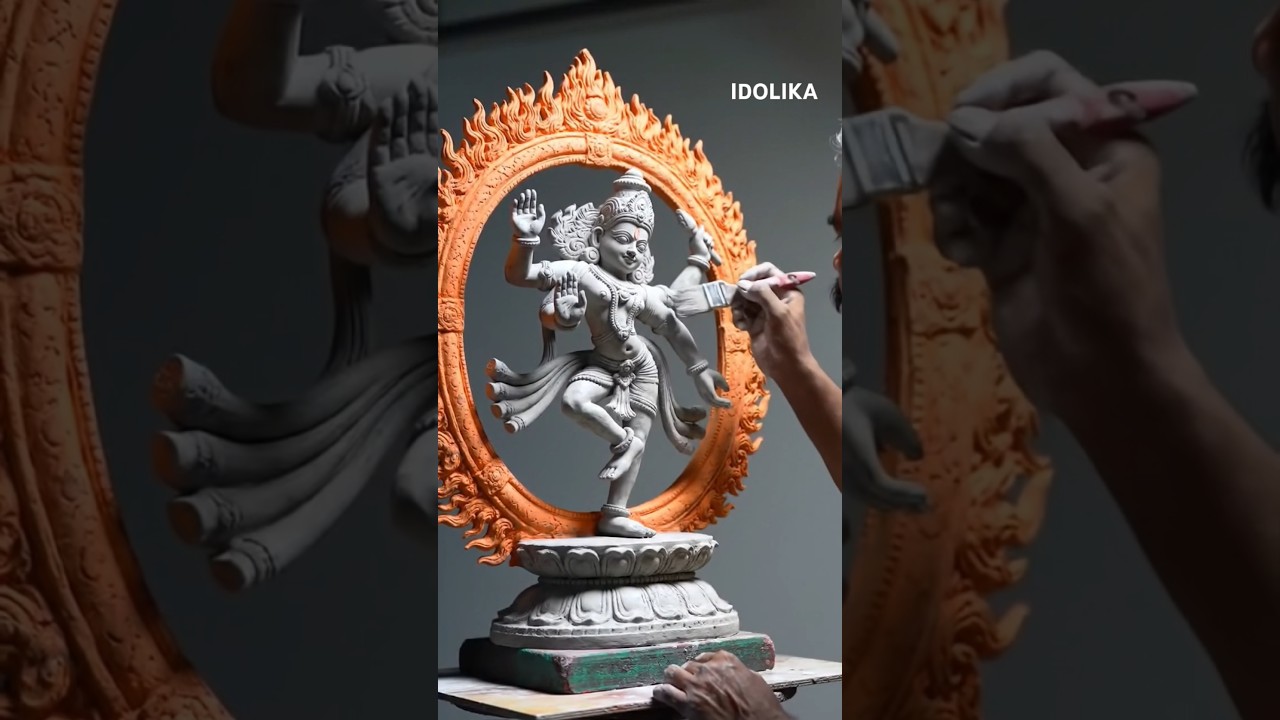 Lord Nataraj clay idol making 😱||#diy #murti #natarajamurthy #clayidol #shorts #short