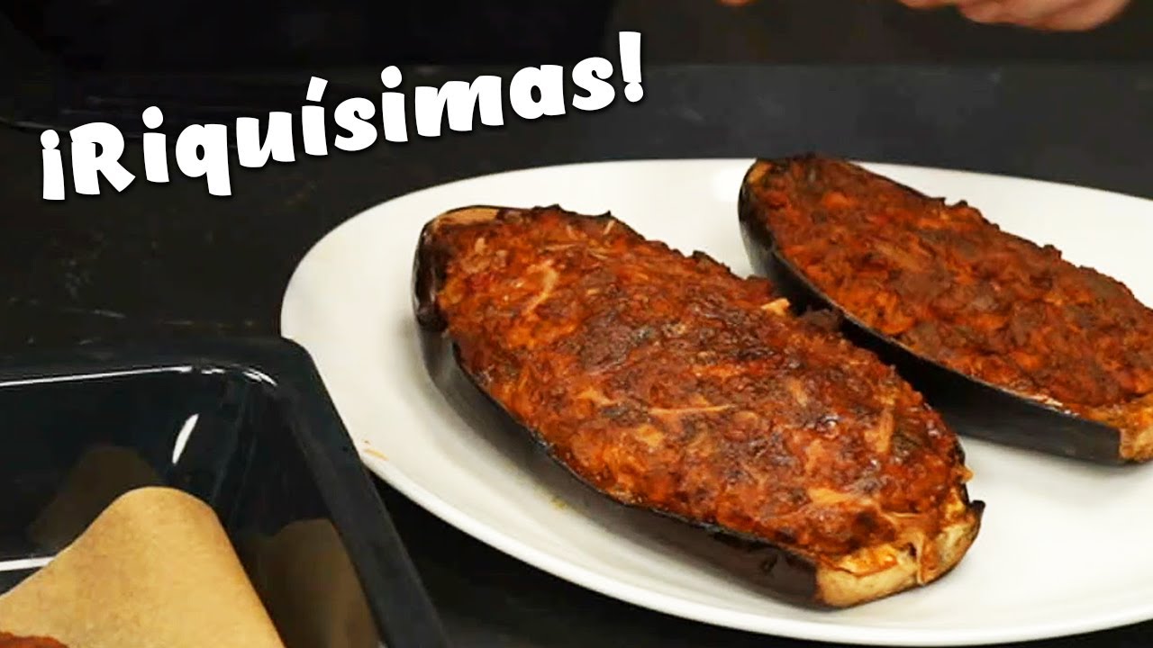 BERENJENAS RELLENAS de carne picada - RECETA Rápida y sencilla