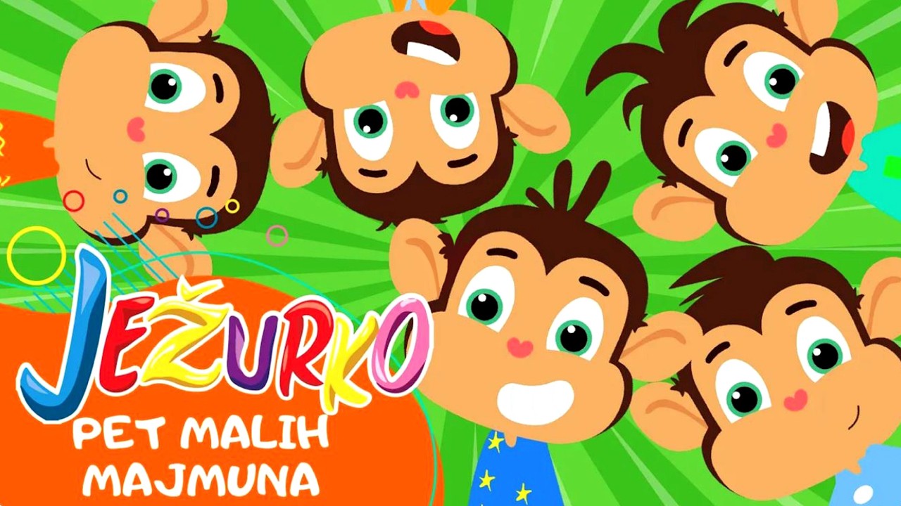 PET MALIH MAJMUNA // PESMICE ZA DECU // DJECIJE PJESMICE // @Jezurko //