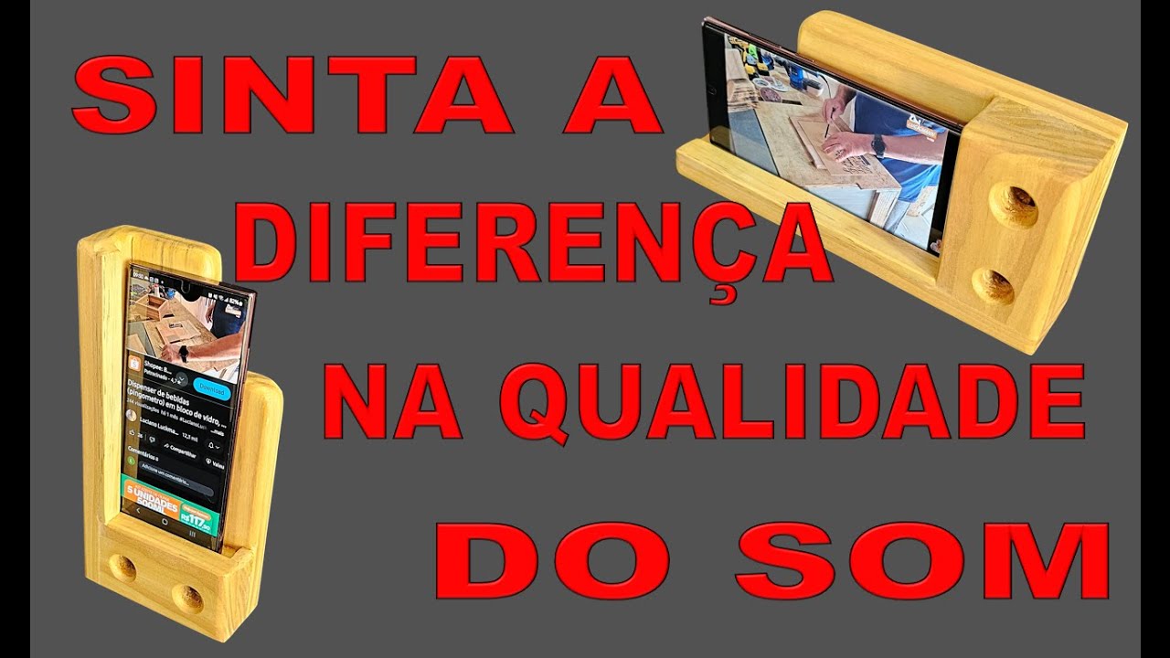 Suporte de celular com caixa acústica