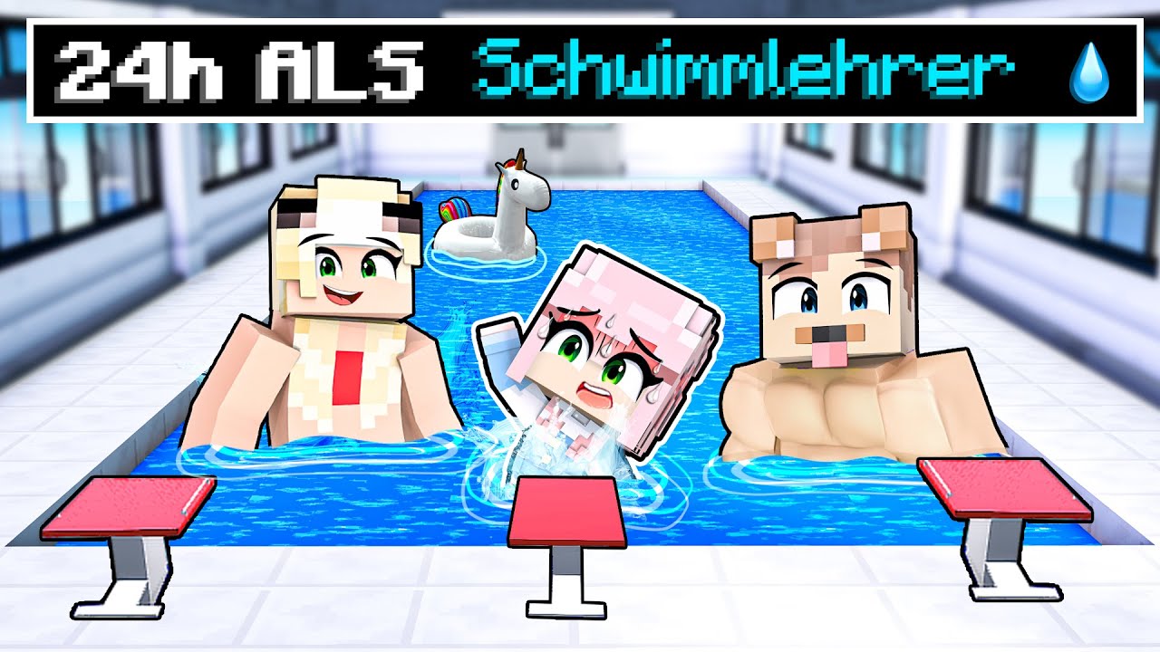 24H ALS SCHWIMM-LEHRER ARBEITEN IN MINECRAFT!