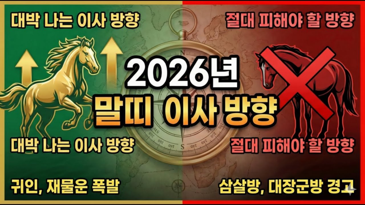 2026년 말띠 좋은 이사방향, 피해야할 파살방위