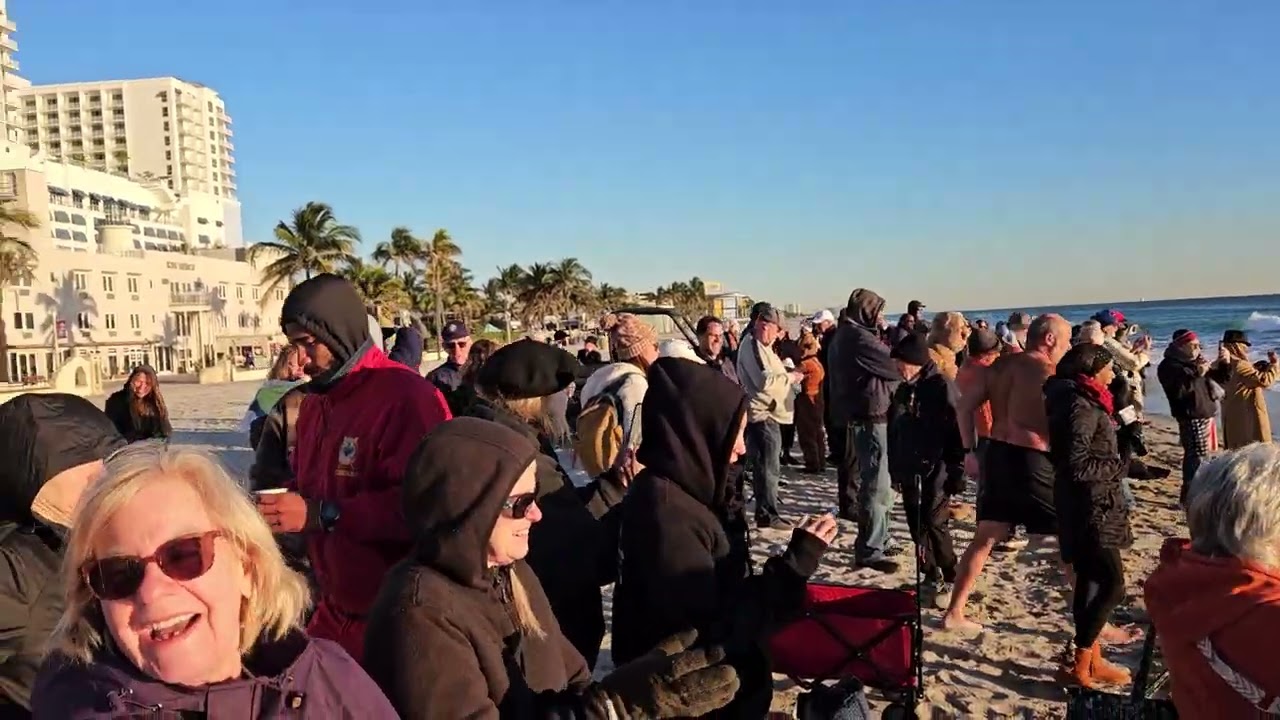 22nd Annual Groundhog Day on Hollywood Beach National Anthem Mayor Josh Levy & Rich Aube 2026