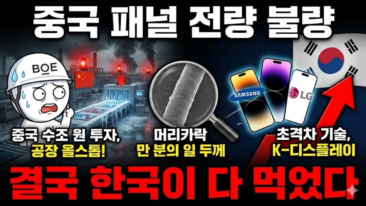 삼성·LG OLED 압승! 중국 BOE 수조 원 공장 멈춘 위기, 기술 격차 터졌다