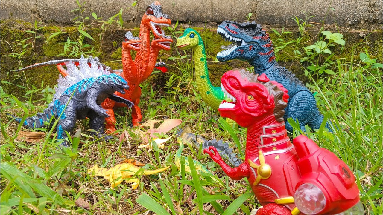 Dinosaurus Jurassic World Dominion: t-rex/ Brachiosaurus/ Brontosaurus/ monster kepala tiga/Godzilla