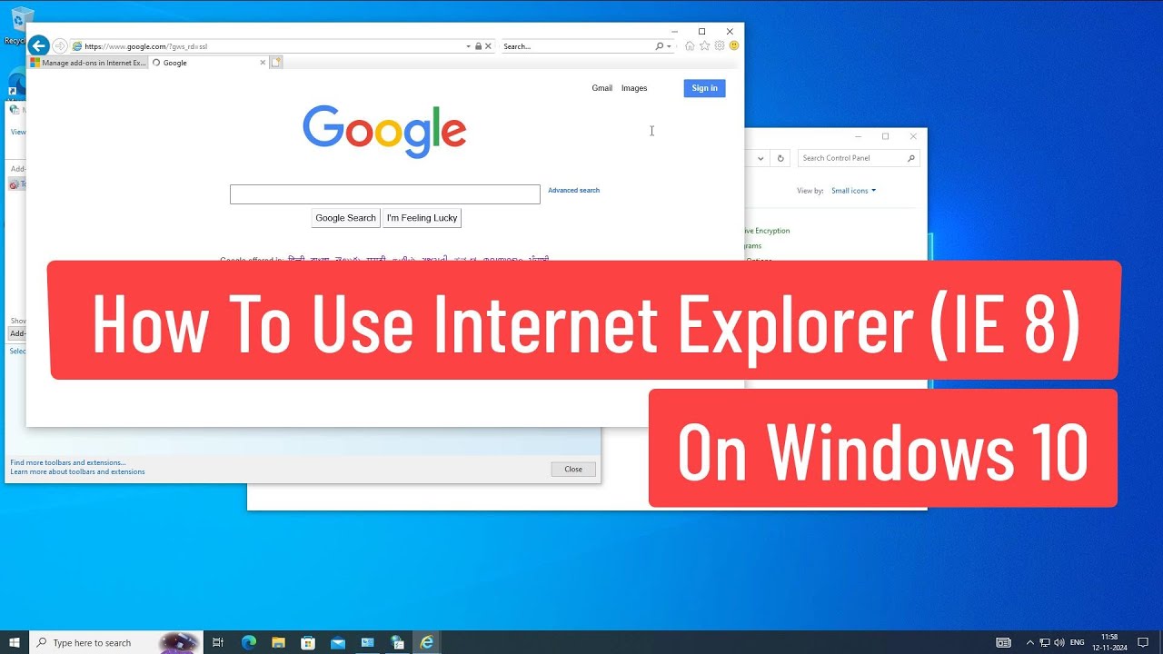 How To Use Internet Explorer 8 (IE 8) On Windows 10