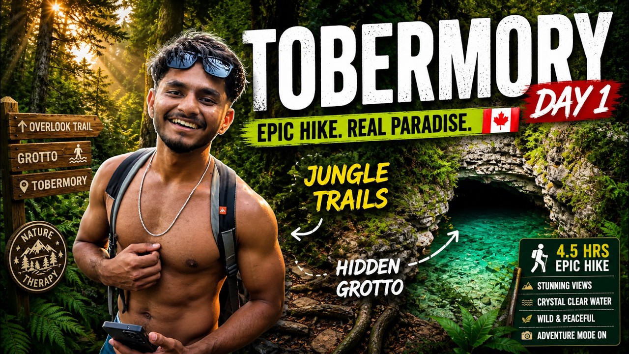 Exploring Tobermory | Day 1 Adventure | Hiking, Hidden Trails, Beautiful Views & More | Hindi Vlog
