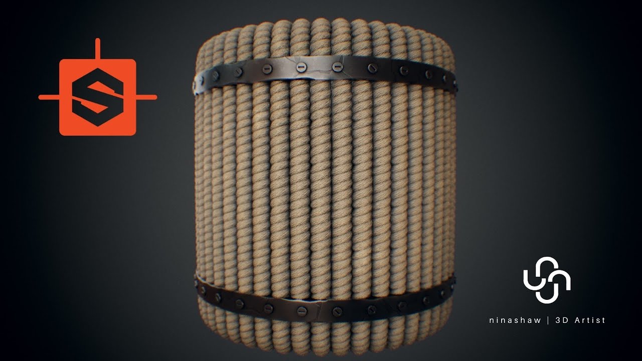 TIMELAPSE | Substance Designer Tutorial l Rope with Metal Trims