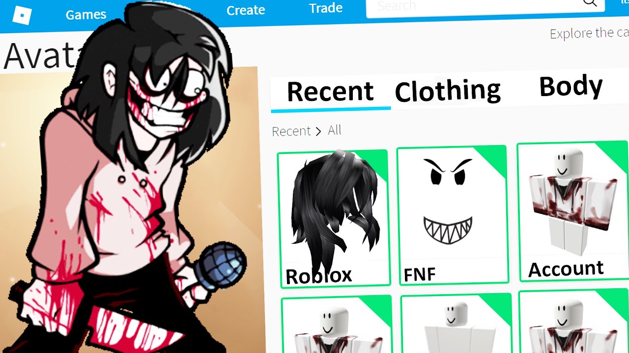 MAKING FRIDAY NIGHT FUNKIN JEFF THE KILLER a ROBLOX ACCOUNT (FNF)