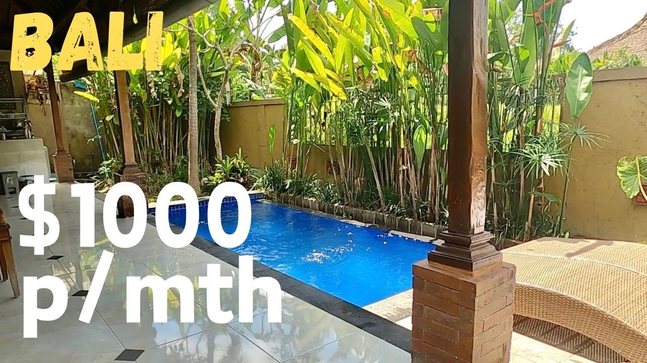 $US1000 per month villa tour  Ubud, Bali. With a walk around the surrounding area of  Penestanan.