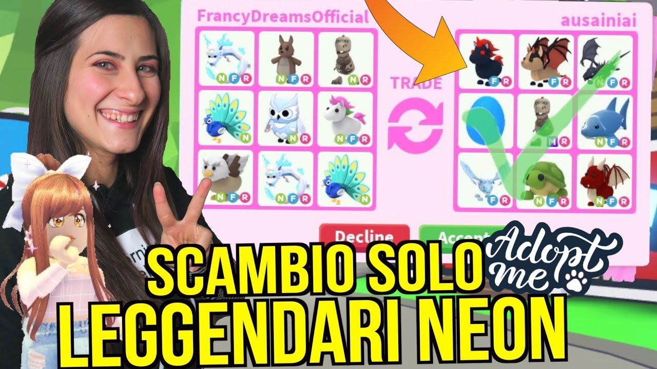 Scambio solo LEGGENDARI NEON in un SERVER RICCO 😱 Roblox ADOPT ME ITA By FrancyDreams