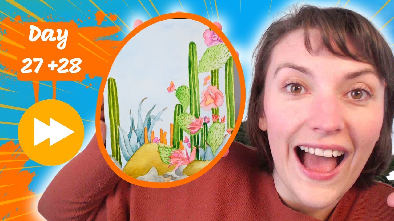 ⏩ Watercoloring Adventures 🎨🖌️- Sparking Joy, Fun And Creativity🖌️- Check out Day 27 & 28 in 16min 😮