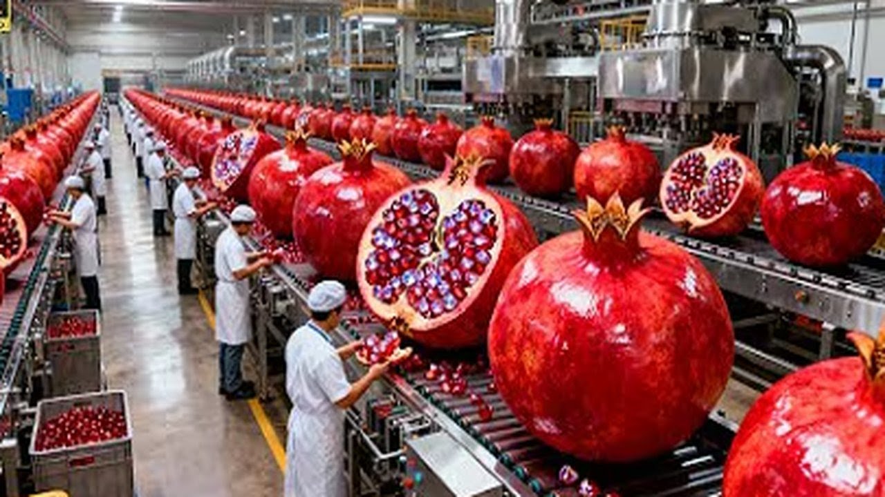 Inside a Modern Pomegranate Factory: From Raw Pomegranates to Bottled Premium Juice (Full Process)