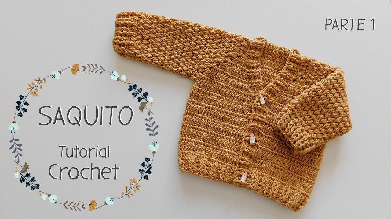 Saquito abierto, Jersey, Sueter para Bebe a Crochet  Parte 1 de 2