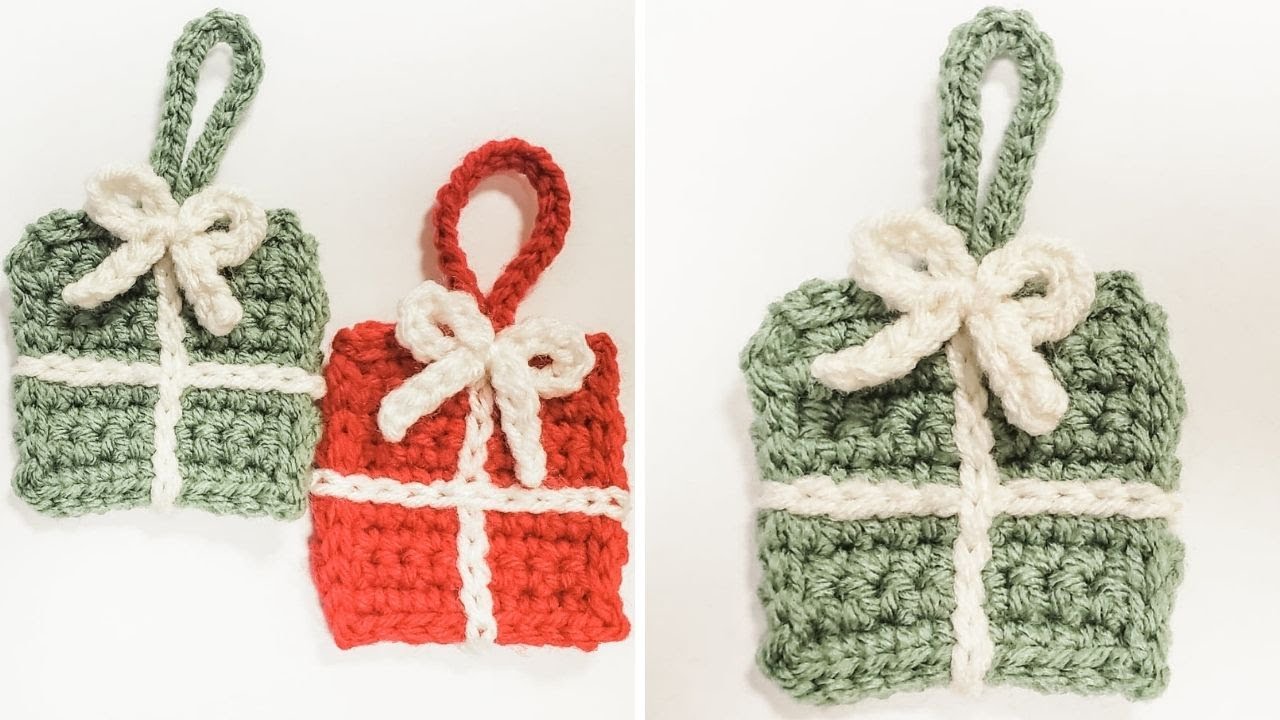 Crochet Christmas Present Ornaments (Crochet Gift Tags | Applique | Garland)
