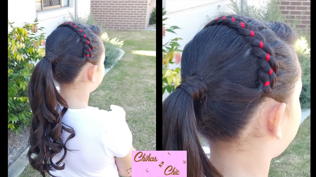 Ribbon Headband into Curly Ponytail! | Braided Hairstyles | Headband