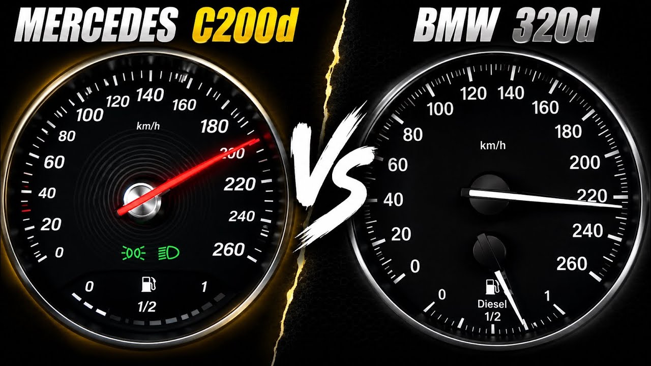 Mercedes C200d v BMW 320d | Acceleration Test