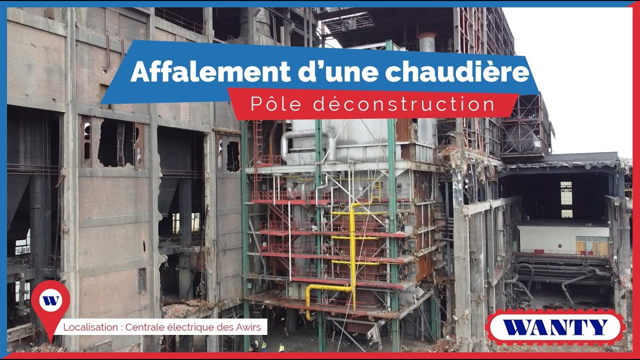 Centrale des Awirs: affalement d'une chaudière (tranche 2)