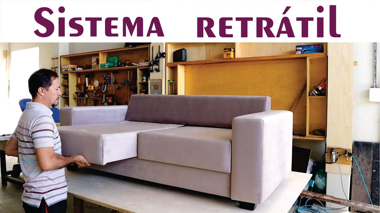 Vejam o sistema retrátil deste sofá/ Sofa with retractable seat