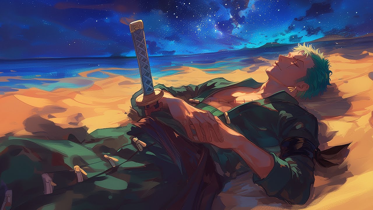 Sleeping Night w/ ZORO in Arabasta: Desert Winds & Seashore Waves | ONE PIECE ASMR | NijiSounds ♪