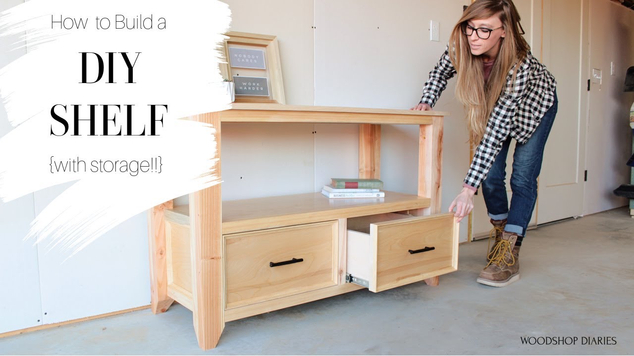 How to Build a Basic Shelf {with Storage Drawers!!}