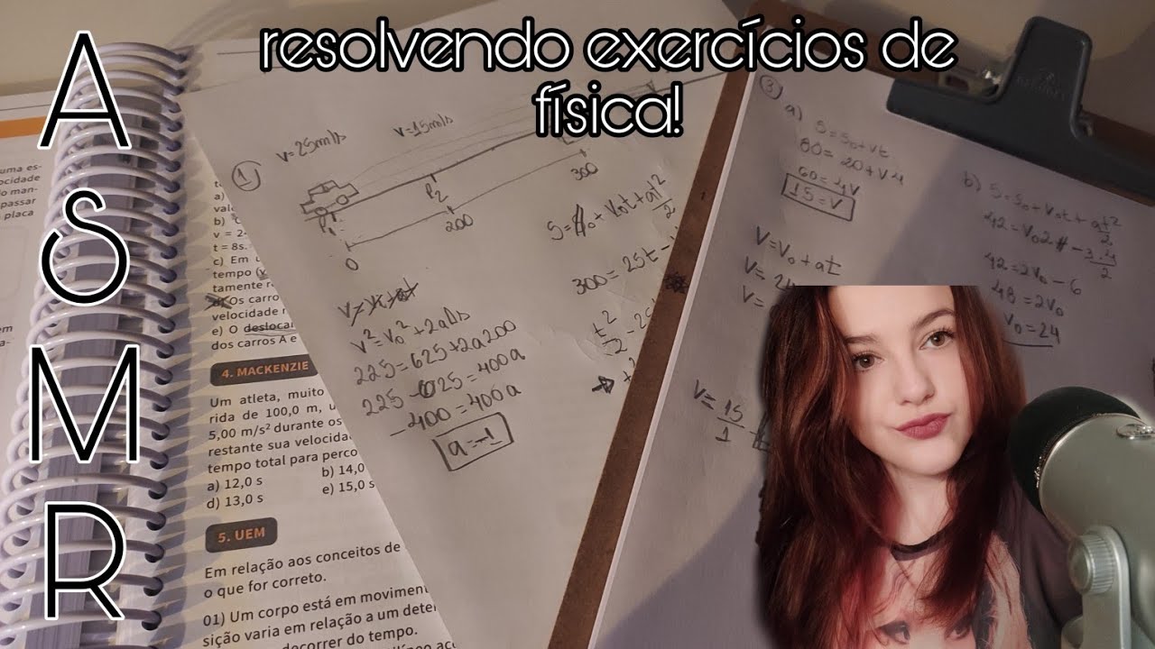ASMR • vem dormir aprendendo FÍSICA! (MRU, MUV)