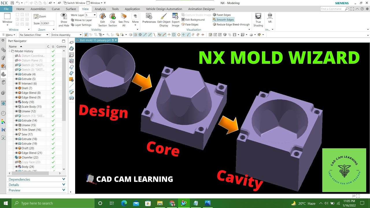#Nx #Mold Wizard #Core Cavity #Exercise 2 #cad cam learning