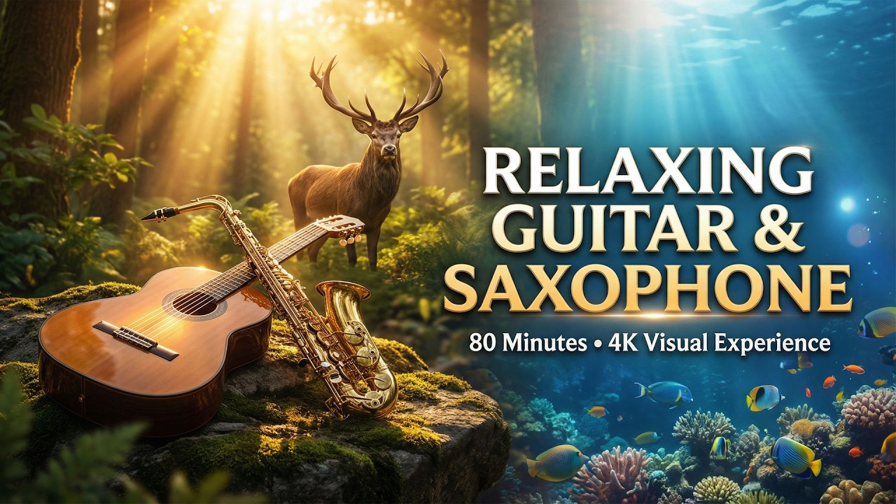 Relaxing Guitar & Saxophone | Nature, Animals & Ocean 4K Visual  @ConneryDavoodian  #music