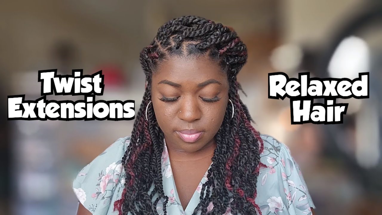 JAMAICAN TWIST BRAID HAIR ON RELAXED HAIR (rubberband method) + easy hairstyles