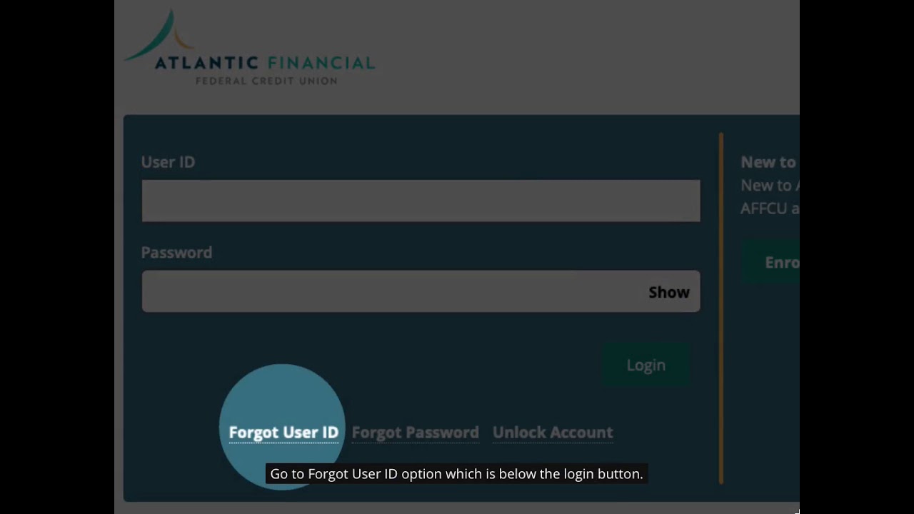 AFFCU Digital Banking Help - Forgot User ID