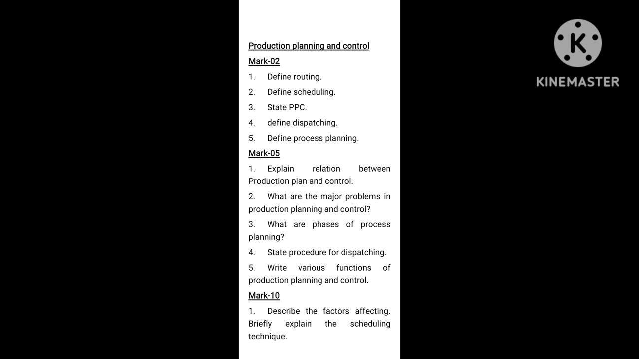 SCTEVT DIPLOMA - Production, Planning And Control