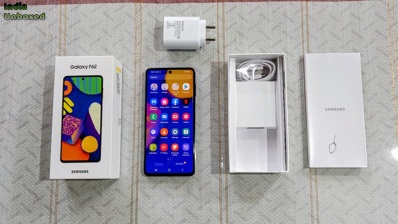 SAMSUNG Galaxy F62 Laser Blue 128GB 6GB RAM Unboxing#indiaunboxed