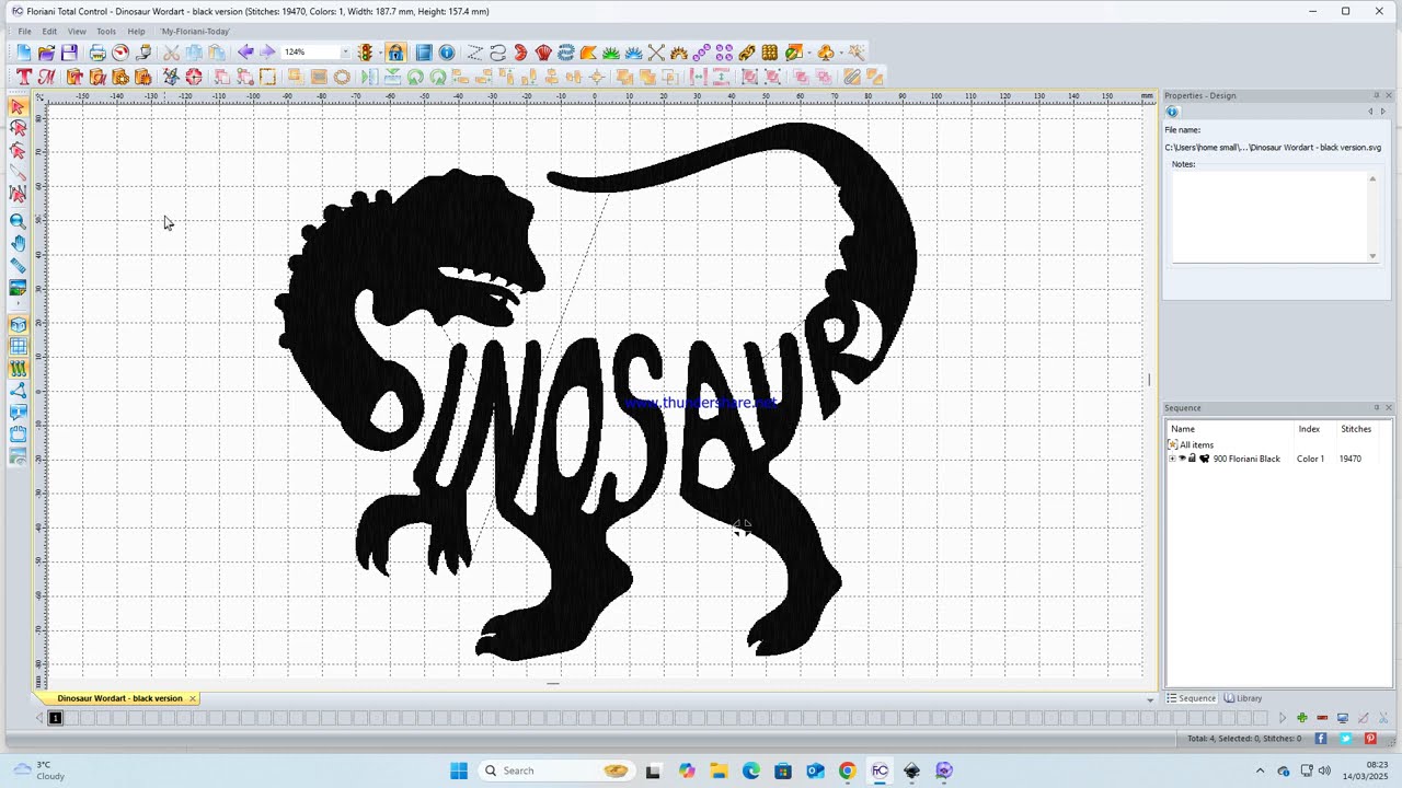 svg file to pes emboriday  file   in Floriani Total Control